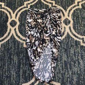 Animal print polyester and spandex skirt. Worn 1x